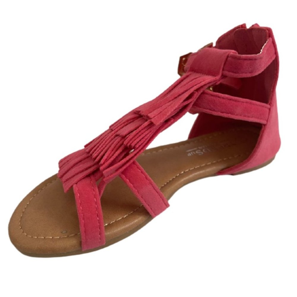 Toddler & Little Girls Strappy Buckle Fringe Flats